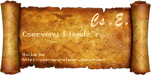 Cserveny Elemér névjegykártya