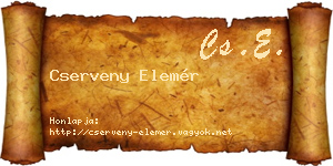 Cserveny Elemér névjegykártya